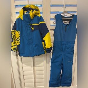 Spyder- boys jacket & snow pants/bib set in very good condition -both in size 6!